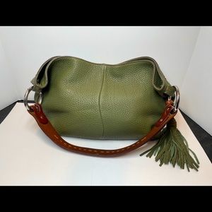 Dooney and Bourke green pebble leather Hobo bag